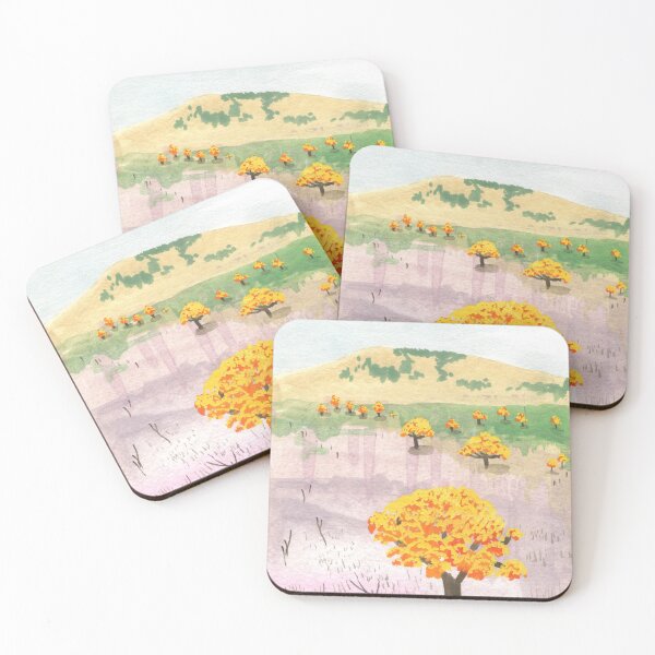 Item preview, Australian landscape with flowering trees designed and sold by Paper Den.