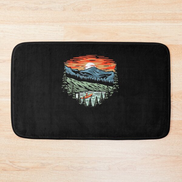 Item preview, Kayaker Trees & Mountains Paddling Kayak Vintage Paddling T-Shirt designed and sold by Lukifo-Accel.