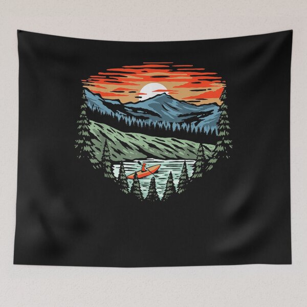 Artikelvorschau, Kayaker Trees & Mountains Paddling Kayak Vintage Paddling T-Shirt entworfen und verkauft von Lukifo-Accel.