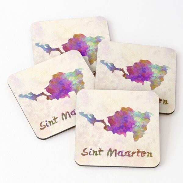 Item preview, Sint Maarten map in watercolor designed and sold by paulrommer.
