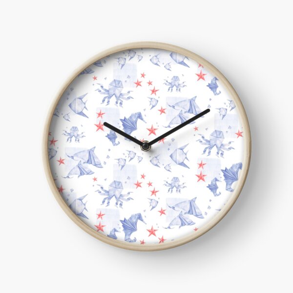 Animales marinos de origami en el océano Reloj