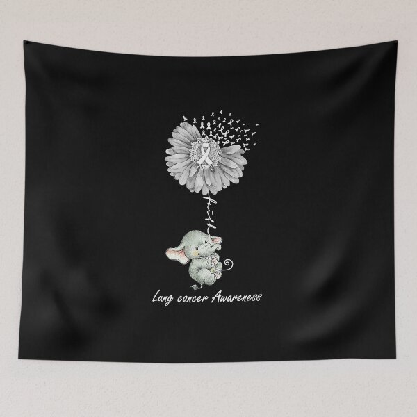 Item preview, White Sunflower Elephant Lung Cancer Awareness Gift  designed and sold by HediKonrad.