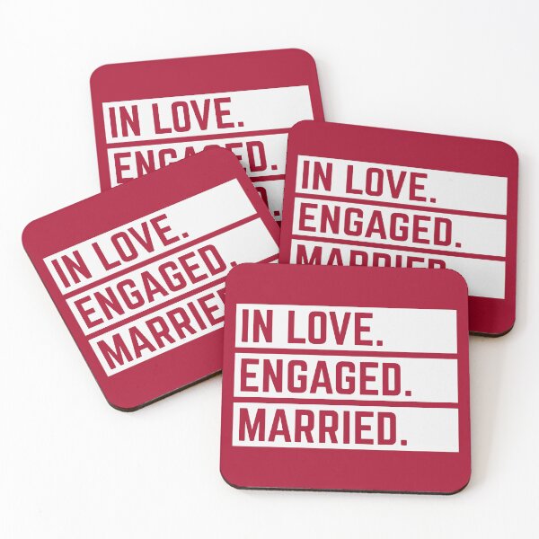 Item preview, In Love. Engaged. Married. (Wedding / Marriage / White) designed and sold by MrFaulbaum.