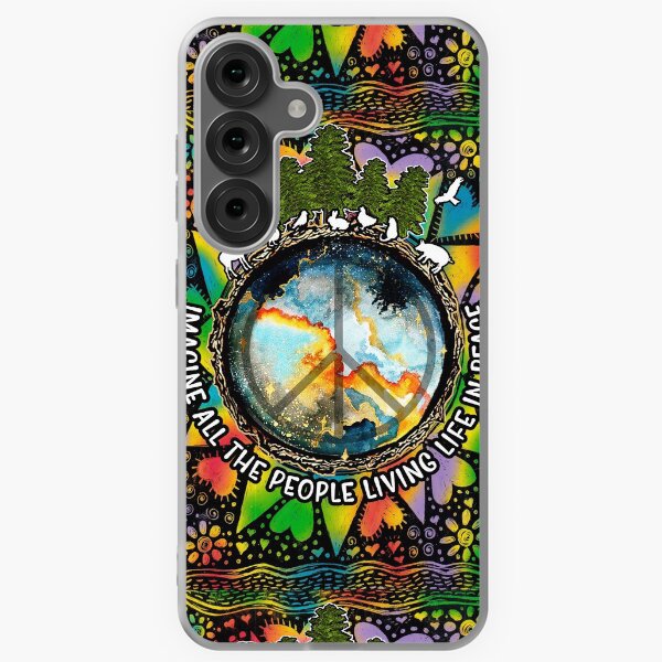 Aperçu de l'œuvre Imaginez tous les gens vivant une vie en paix Hippie créée et vendue par RebeStudioArt.