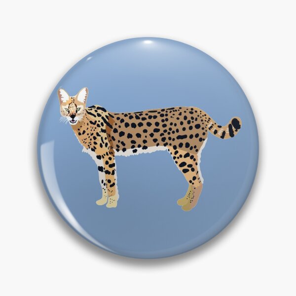 Item preview, S is for Serval,Serval Illustration – Elegant African Wild Cat Wildlife Art designed and sold by PrettylittlepastelUk.
