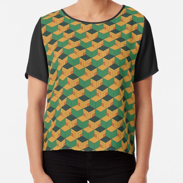 Sabito and Tomioka Design Repeat Texture Pattern Chiffon Top