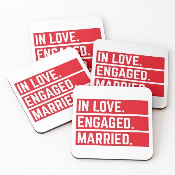 Item preview, In Love. Engaged. Married. (Wedding / Marriage / Red) designed and sold by MrFaulbaum.