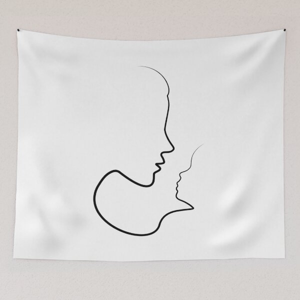 Item preview, Mother And Baby | One Line Art | Minimal Art | One Line Artist | Minimalist designed and sold by One-Line-Artist.
