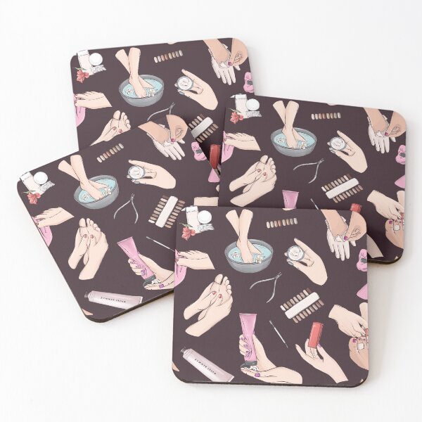 Item preview, Pedicure beauty salon dark pattern designed and sold by Milatoo.