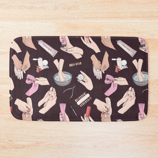 Item preview, Pedicure beauty salon dark pattern designed and sold by Milatoo.