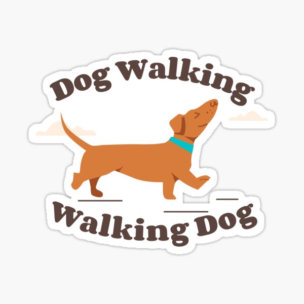dog walking Sticker