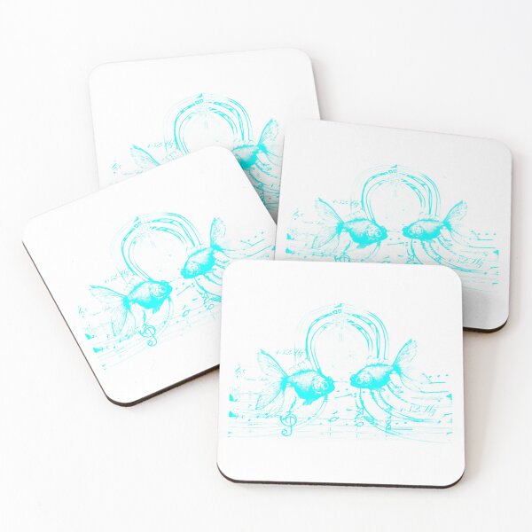 Item preview, Get Balanced 432Hz Harmonics Swan Lake Melody Gold Fish White Water in Cyan designed and sold by SpiritGifts.