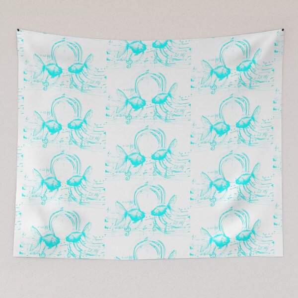 Item preview, Get Balanced 432Hz Harmonics Swan Lake Melody Gold Fish White Water in Cyan designed and sold by SpiritGifts.