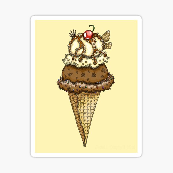 Item preview, Chocolate and Vanilla Ice Cream Cone designed and sold by jdimmettart.