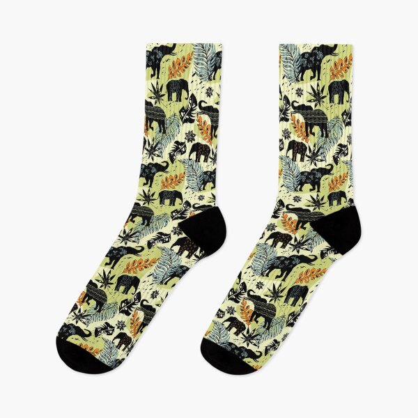 Item preview, Elephants Leaves Seamless Pattern designed and sold by SSK Designs.