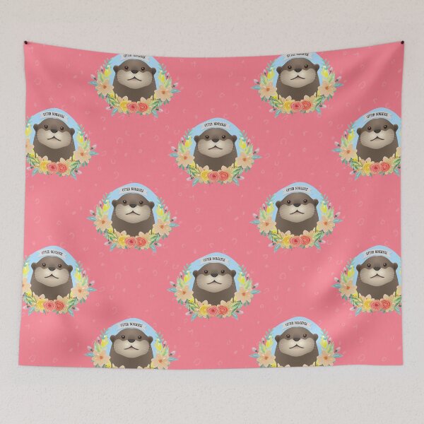 Item preview, Otter Nonsense Pattern on pink  designed and sold by BewilderedUni.