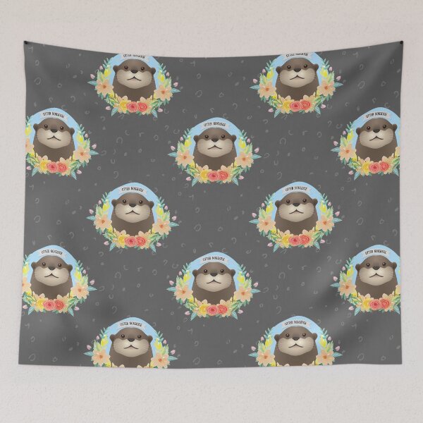 Item preview, Otter Nonsense Pattern on gray  designed and sold by BewilderedUni.