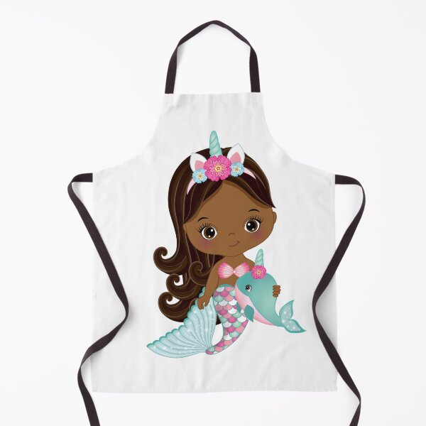 Item preview, African American Cute Little Unicorn Mermaid designed and sold by CreativeMill.