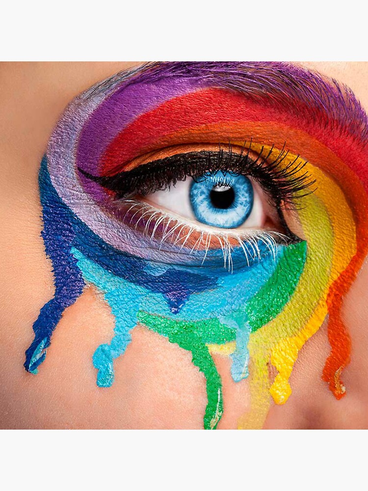 "rainbow eyes Blue ojos azules" Sticker for Sale by ABCWill Redbubble