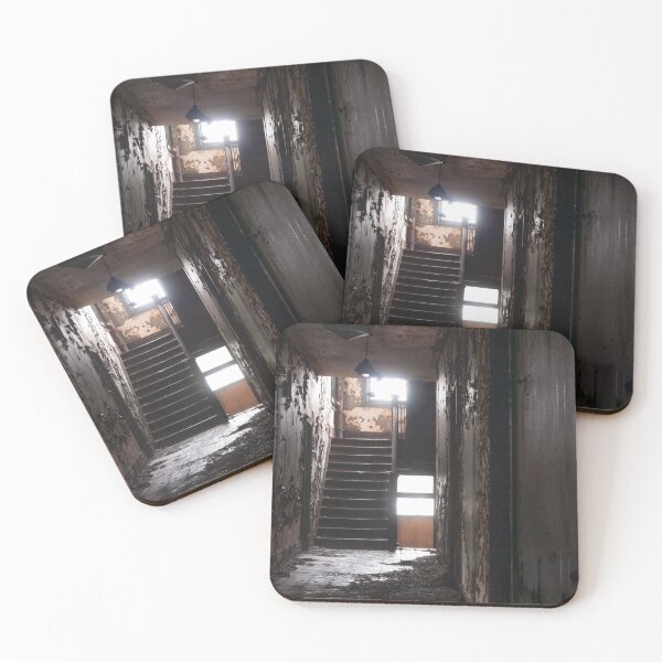 Item preview, Dark Abandoned Office Hallway with Stairs designed and sold by Kendall Anderson.