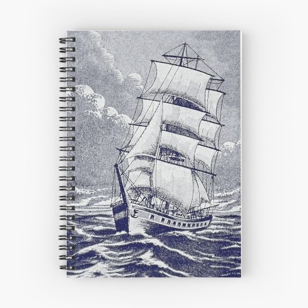 Aperçu de l'œuvre Voilier vintage bleu marine créée et vendue par Versatill.