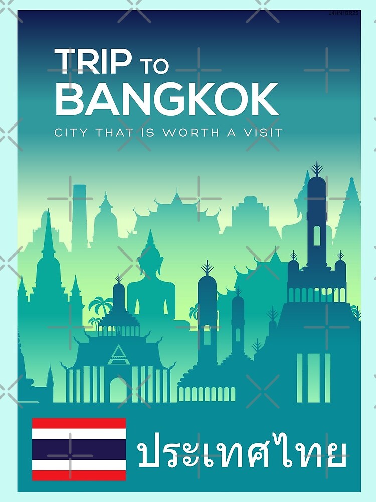 Bangkok Thailand travel poster by HAKVS