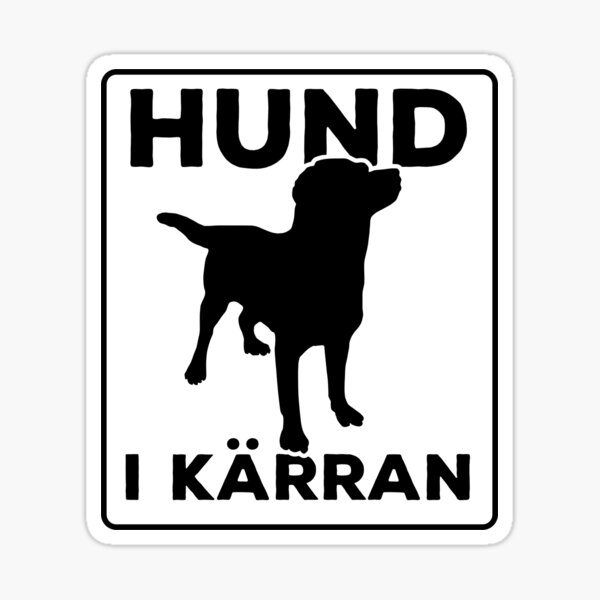 Hund i kärran (Swedish) Sticker for Sale by AlexSin