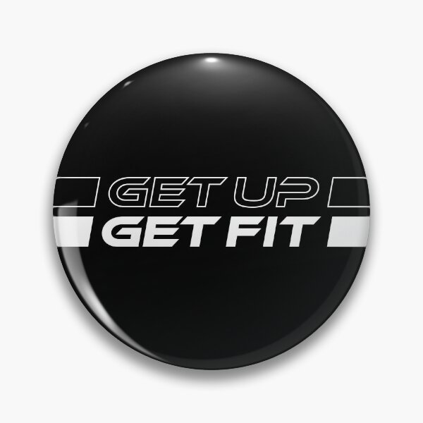 Item preview, GET UP GET FIT (White on Black) designed and sold by STUDIO-72.