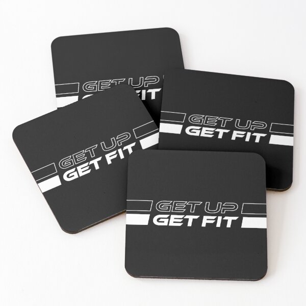 Item preview, GET UP GET FIT (White on Black) designed and sold by STUDIO-72.