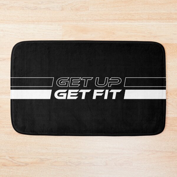 Item preview, GET UP GET FIT (White on Black) designed and sold by STUDIO-72.