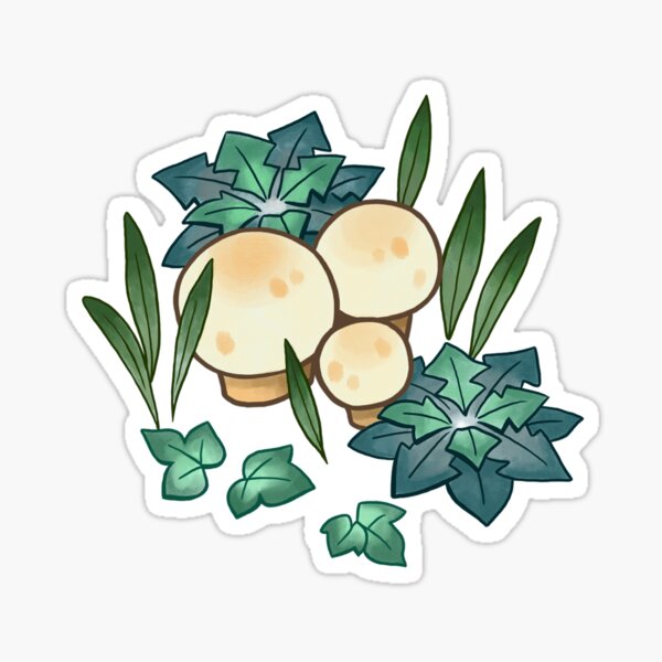 Winter Weeds & Round Mushroom Sticker