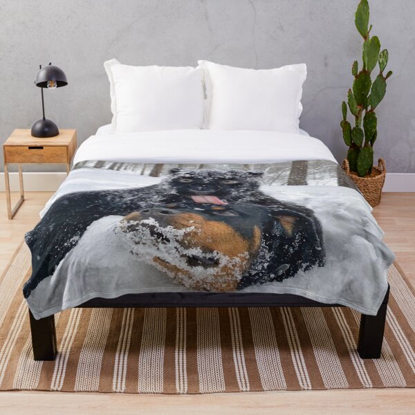 Item preview, Black panther and Rottweiler in the snow designed and sold by Emil1993.