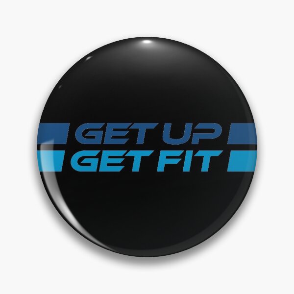 Item preview, GET UP GET FIT (Blue on Black) designed and sold by STUDIO-72.