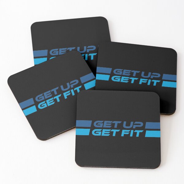 Item preview, GET UP GET FIT (Blue on Black) designed and sold by STUDIO-72.
