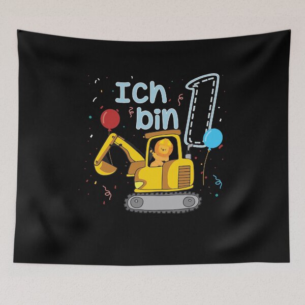 Artikelvorschau, Kinder Geburtstag Geschenk Ich bin 1 - Bagger & Löwe entworfen und verkauft von Lenny Stahl.