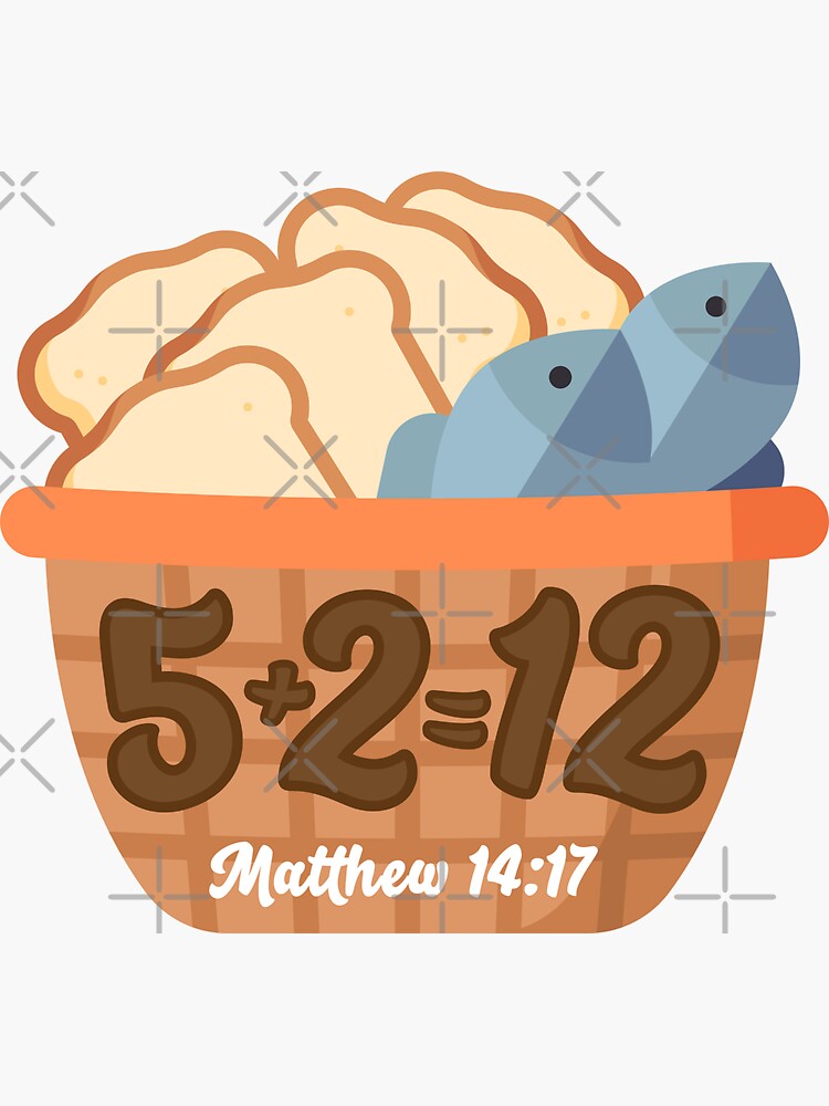 "Five loaves and two fish bible series W01" Sticker by efod Redbubble