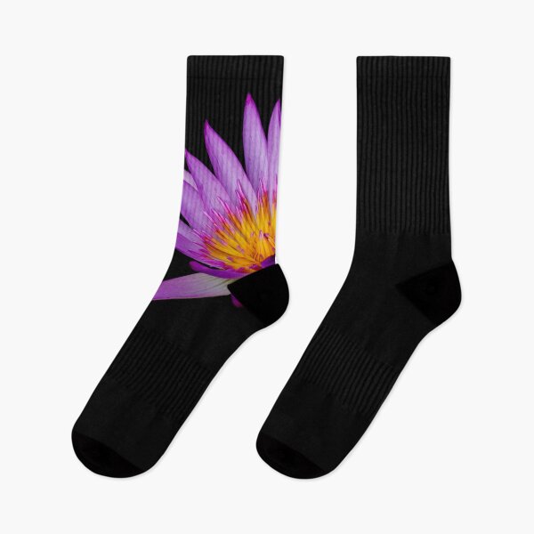 Item preview, Purple flower on black background designed and sold by Artsy Boulevard.
