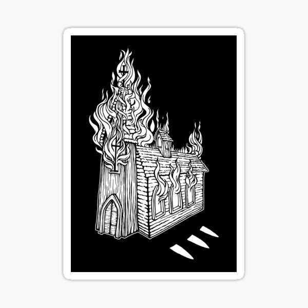 Church Fire Sticker