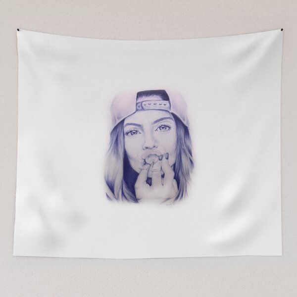 Item preview, Pen drawing of girl making a funny face designed and sold by smailjr.