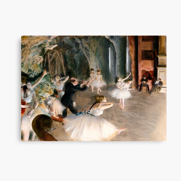 Item preview, Ballet Class - The Rehearsal Onstage painting by Edgar Degas designed and sold by nextstepdesigns.