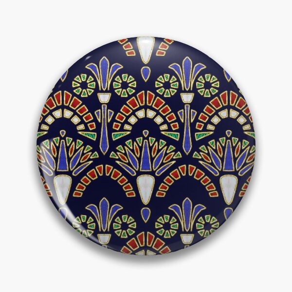 Item preview, Lapis Lazuli, Pearl, Coral and Malachite Gold Inlay Digital Print (Blue) designed and sold by Swasti Garg.