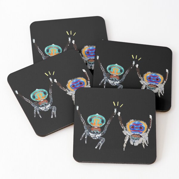 Item preview, Colourful cute peacock jumping spiders designed and sold by AJPaint.