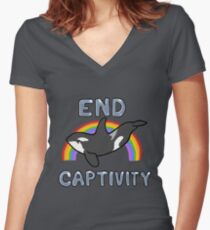 Orca Women's Fitted V-Neck T-Shirt
