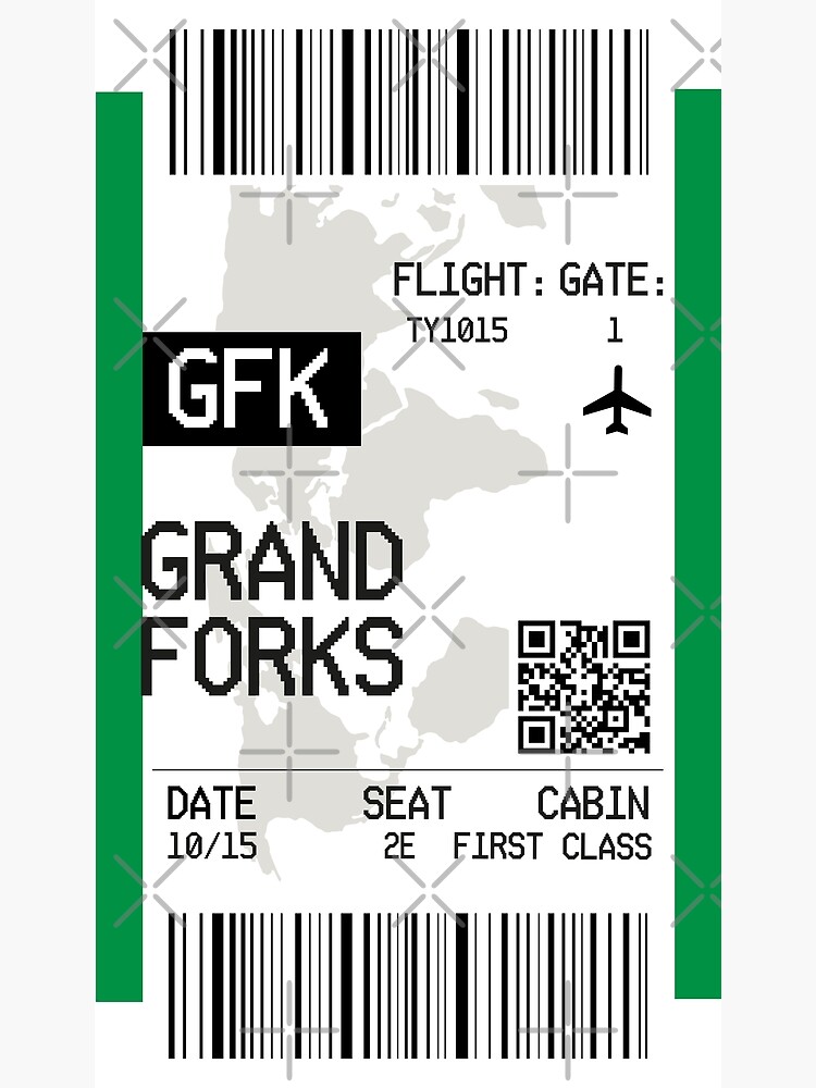 "Grand Forks Airline Boarding Pass Gift Idea For Traveller" Poster by