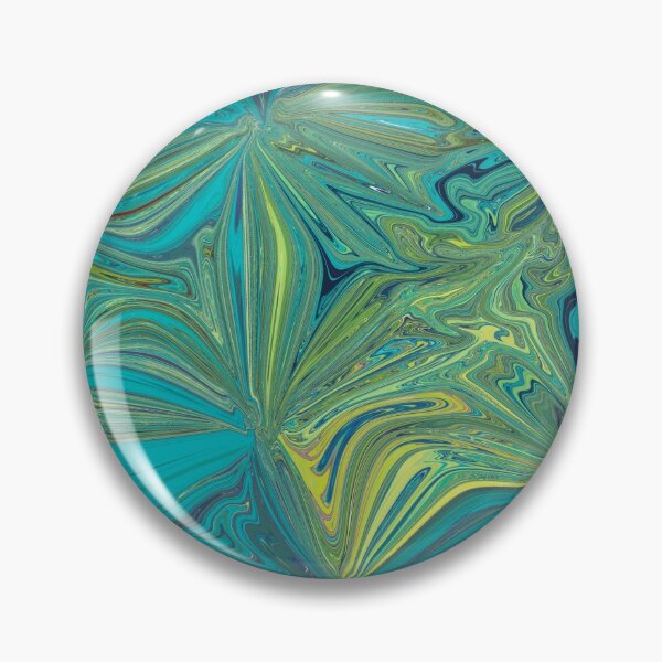 Item preview, Turquoise and lime floral abstract  designed and sold by Diane Hunter Art.