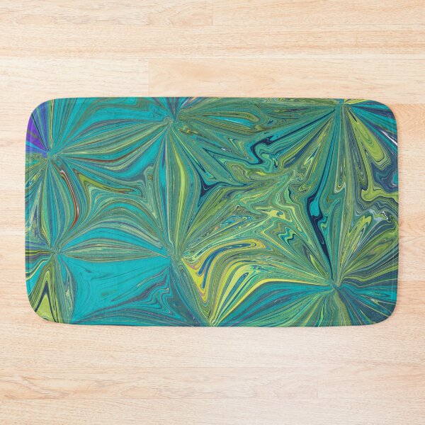 Item preview, Turquoise and lime floral abstract  designed and sold by Diane Hunter Art.