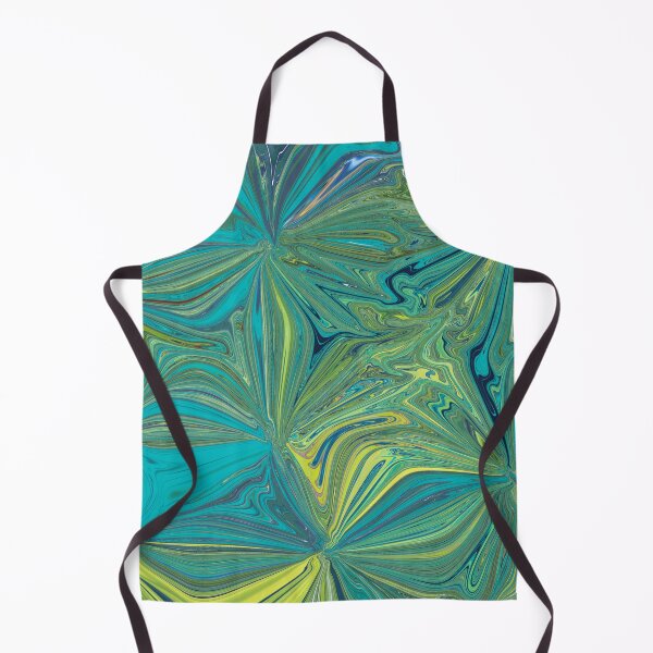 Item preview, Turquoise and lime floral abstract designed and sold by Diane Hunter Art.
