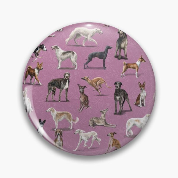 Artikelvorschau, Windhunde in Pink entworfen und verkauft von Elspeth Rose Design.