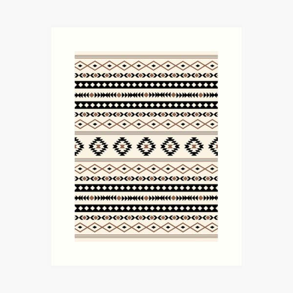 Aperçu de l'œuvre Motif de motifs mélangés aztèque noir marron crème créée et vendue par NataliePaskell.