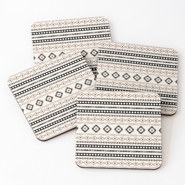 Item preview, Aztec Black Brown Cream Mixed Motifs Pattern designed and sold by NataliePaskell.